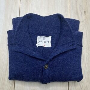 Hartford Wool Cashmere 1/4 Button Knit Sweater Mens Size Medium Pullover